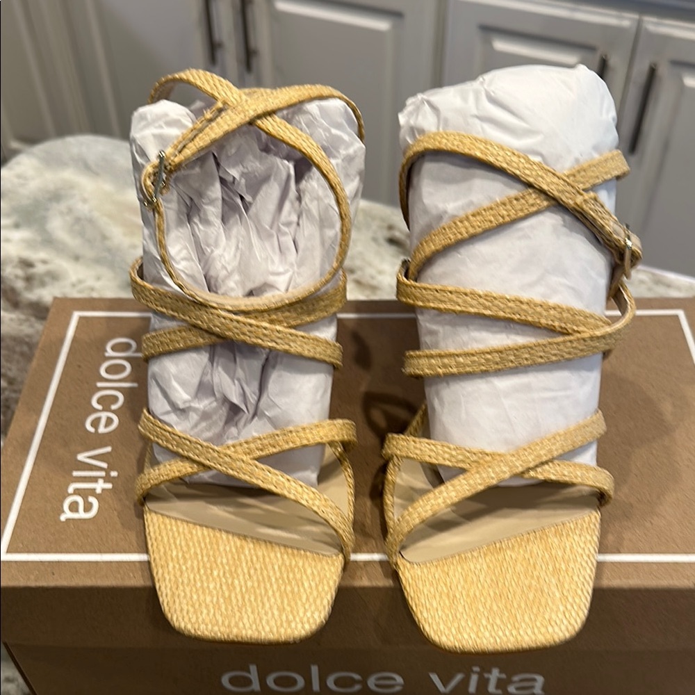 🌞 Dolce Vita Jenko Raffia Heels – Size 8 – NEW IN BOX 🌞 - Picture 9 of 13